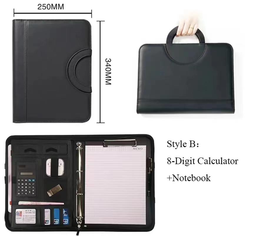 PU leather A4 zipper calculato - огляд і ціна Binder A4 Lever